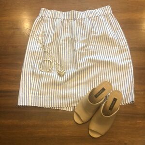 Jcrew linen and cotton blend striped skirt